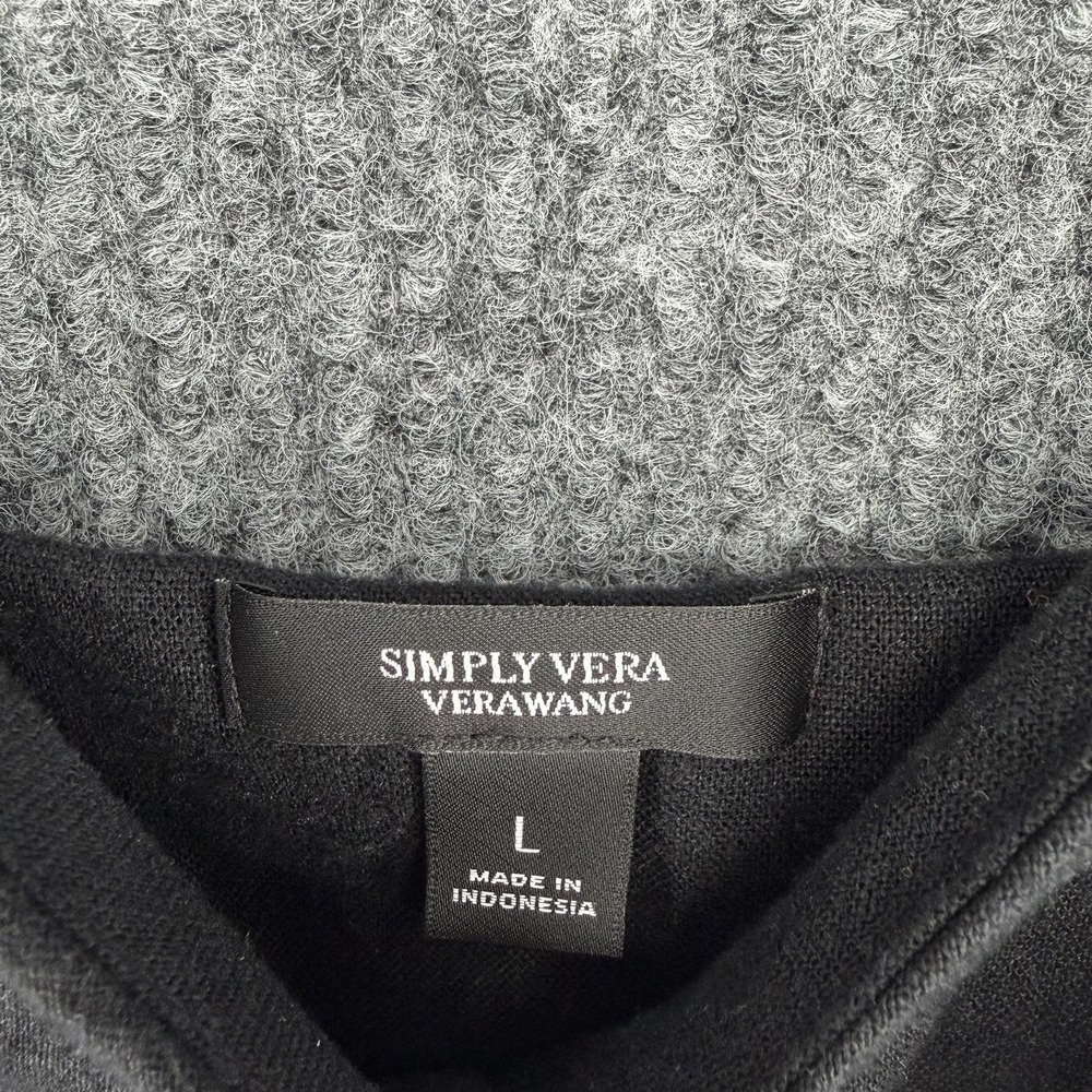 Simply Vera linen blend black wide leg jumpsuit minimalist chic elegant timeless - Picture 4 of 13